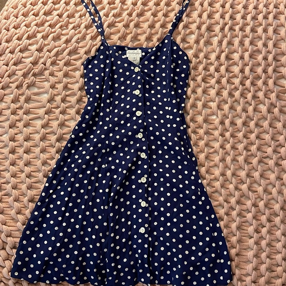 Blue polkadot dress